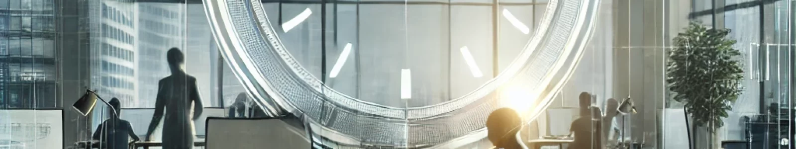 DALL·E 2025-01-02 23.28.34 - A corporate office scene highlighting the concept of flexible working hours for positions of trust. The focus is on the absence of a visible time cloc